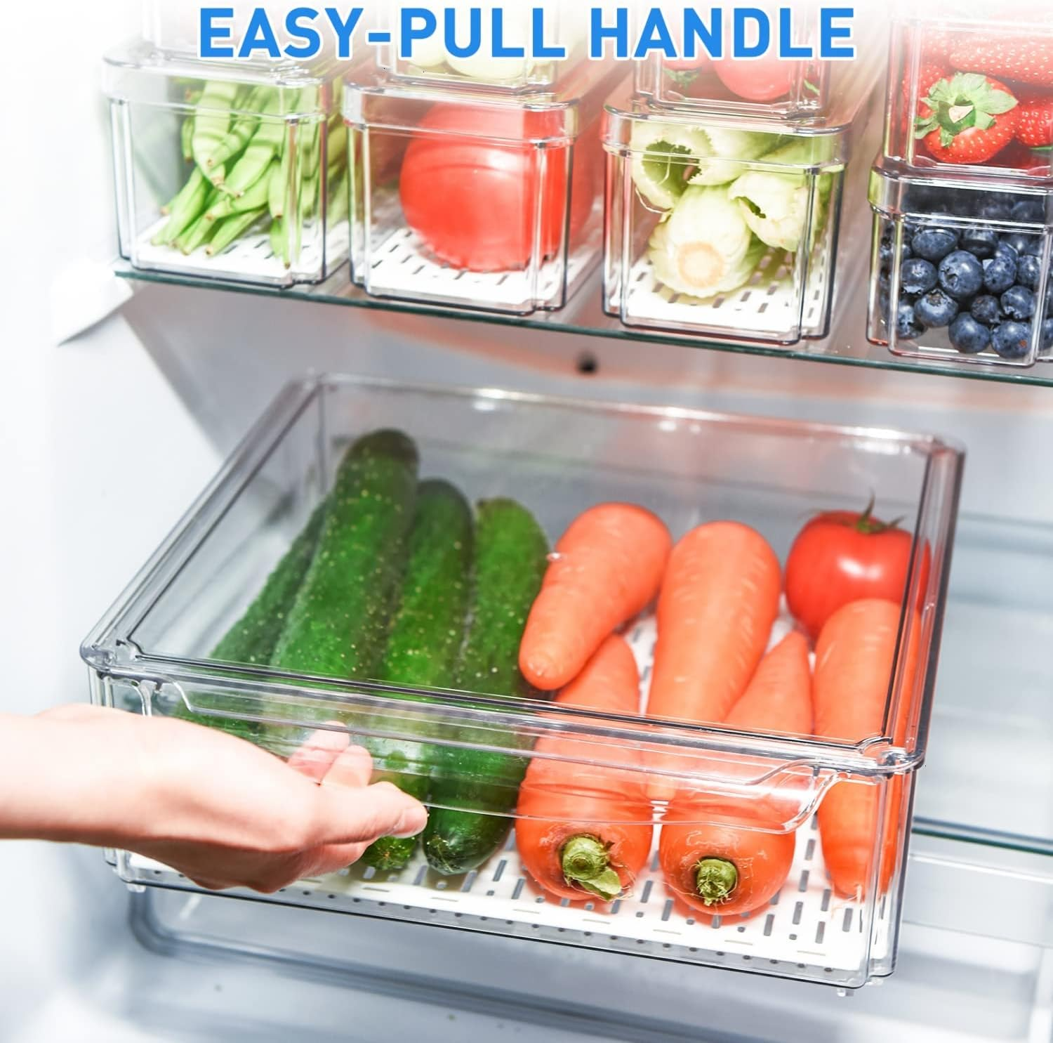 LuxRoyale Premium Clear Refrigerator Organizer Bins Stackable Food Storage Set of 10