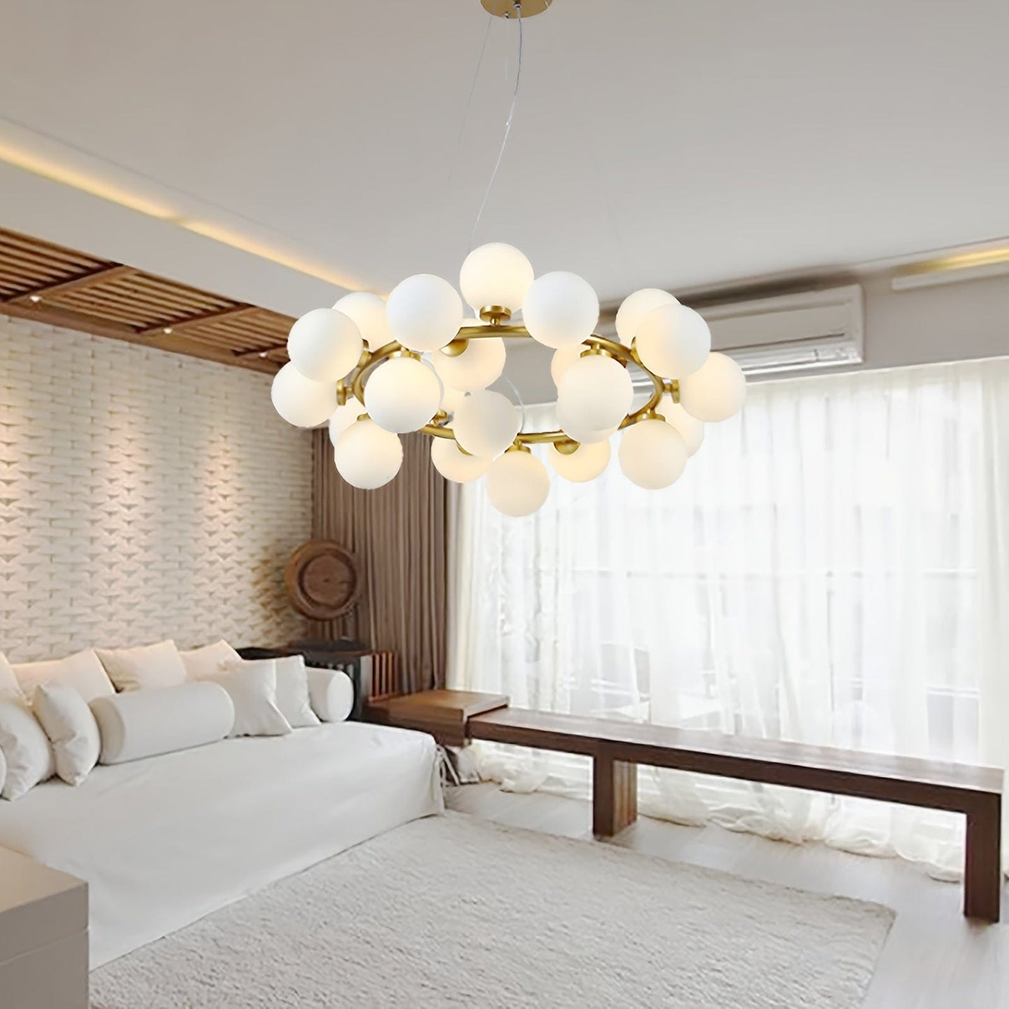 Holly Milk Glass Chandelier 0