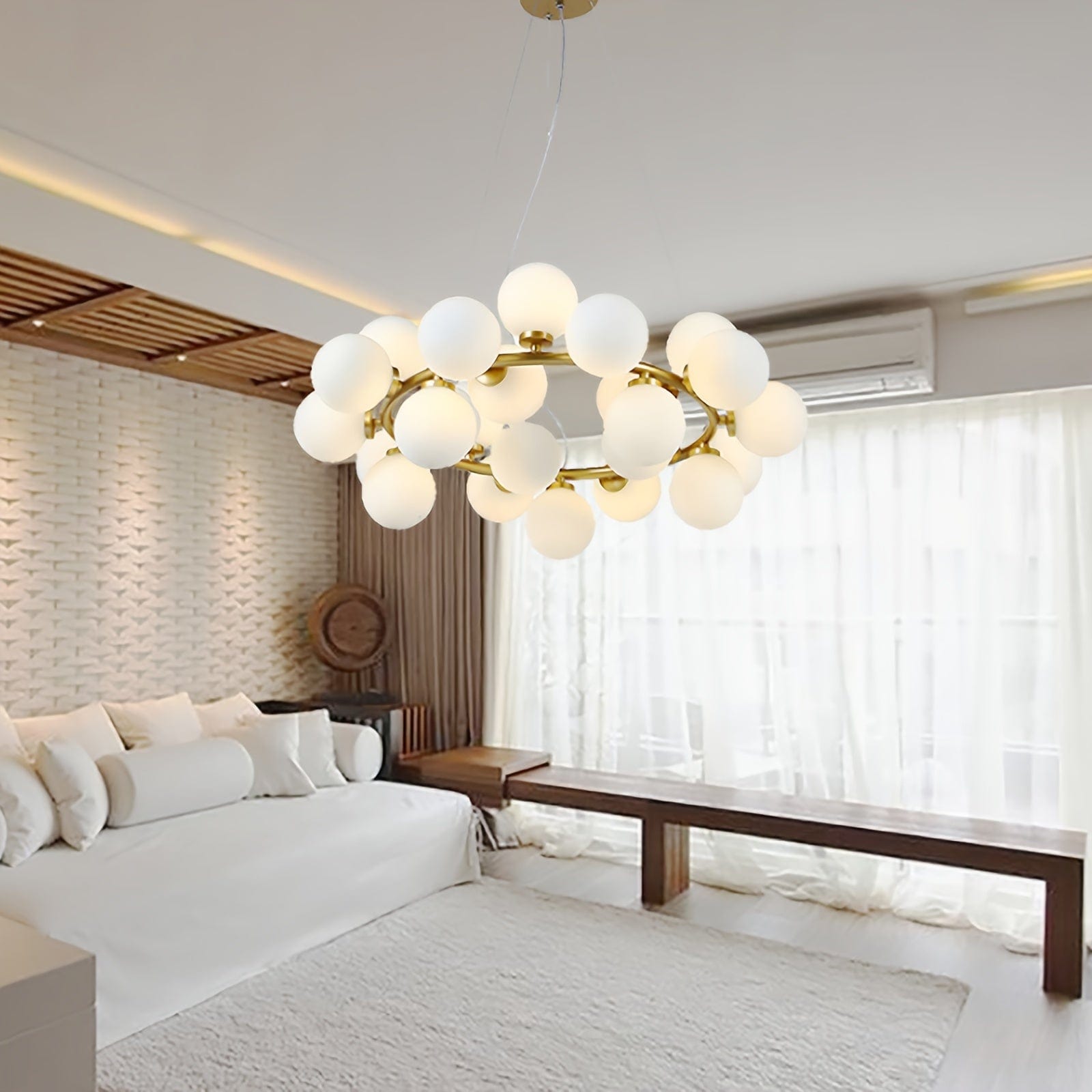 Holly Milk Glass Chandelier 0