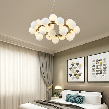 Holly Milk Glass Chandelier 3