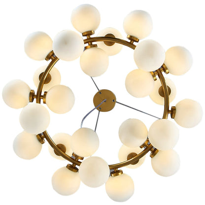 Holly Milk Glass Chandelier 5
