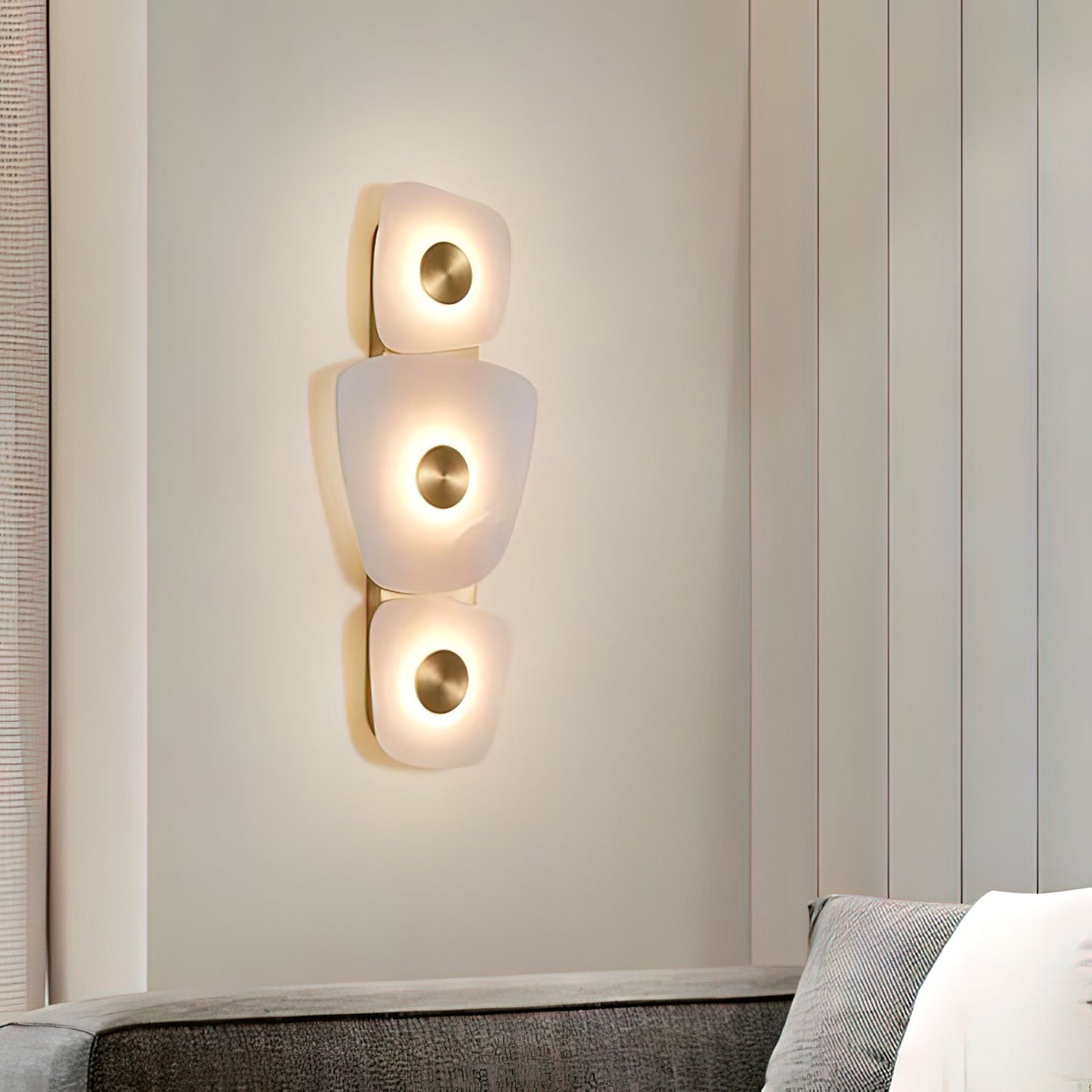 LuxRoyale Irregular Onyx Wall Sconce - Modern Stone LED Wall Light