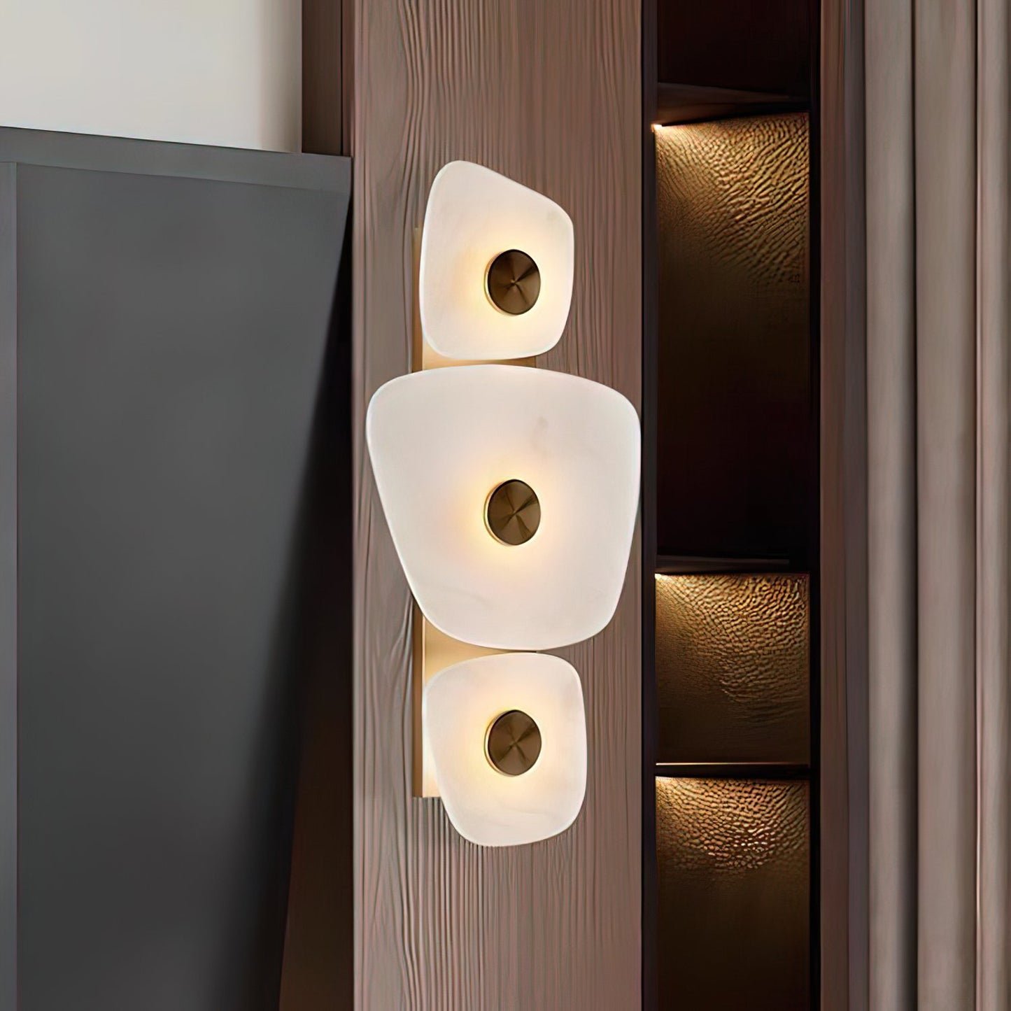 LuxRoyale Irregular Onyx Wall Sconce - Modern Stone LED Wall Light