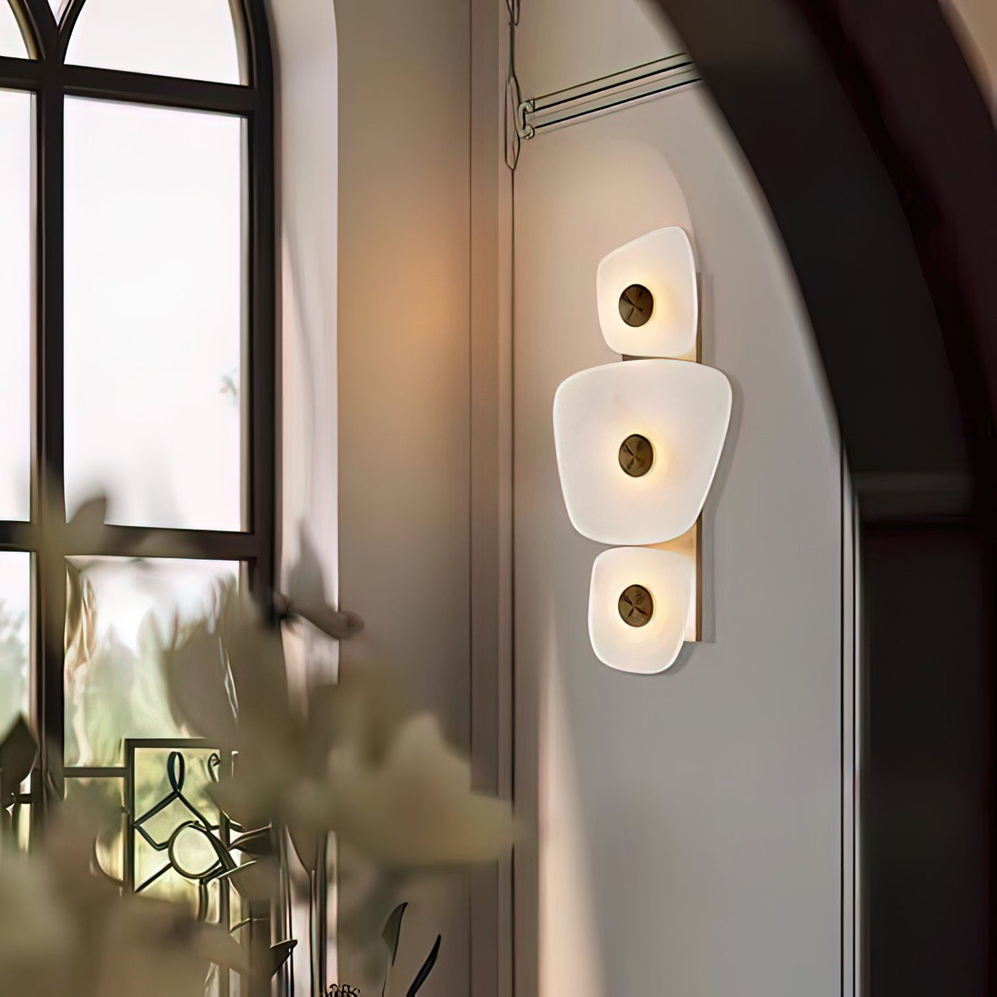 LuxRoyale Irregular Onyx Wall Sconce - Modern Stone LED Wall Light
