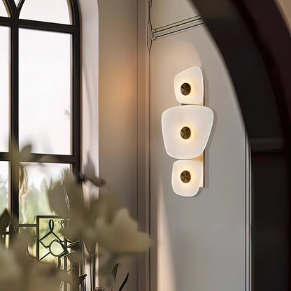LuxRoyale Irregular Onyx Wall Sconce - Modern Stone LED Wall Light