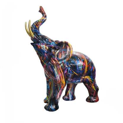 Home Decor Nordic Painting Graffiti Elephant Sculpture Figurine Art Elephant Statue Creative Resin Crafts Decoration Ornaments 5