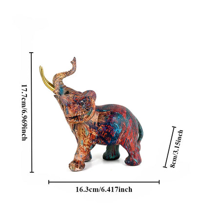 Home Decor Nordic Painting Graffiti Elephant Sculpture Figurine Art Elephant Statue Creative Resin Crafts Decoration Ornaments 7
