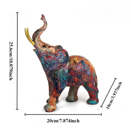 Home Decor Nordic Painting Graffiti Elephant Sculpture Figurine Art Elephant Statue Creative Resin Crafts Decoration Ornaments 8