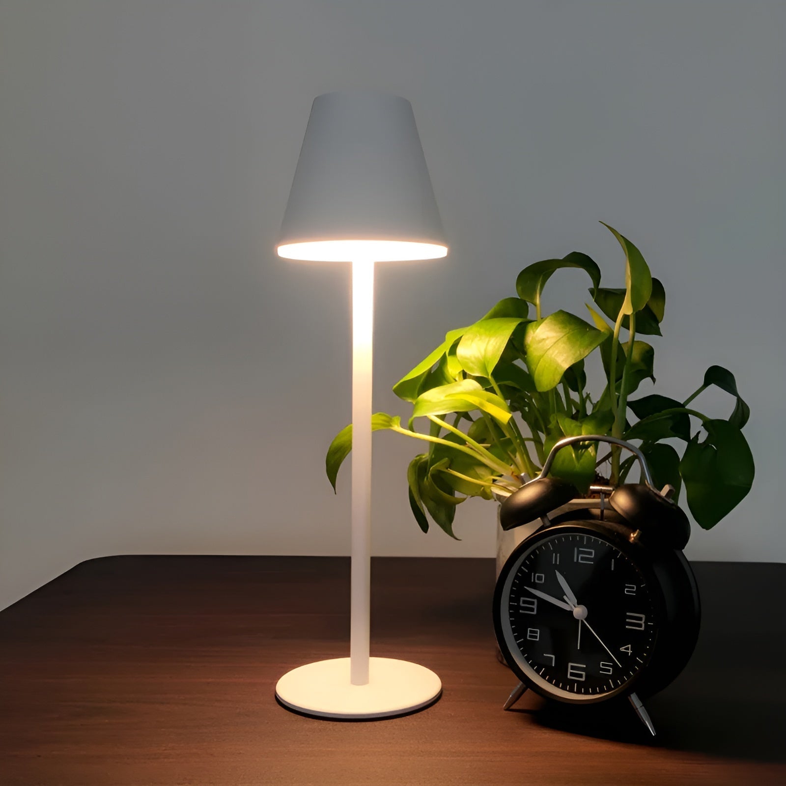 RoyaleGlow Modern LED Table Lamp with Touch Switch & USB Port for Ultimate Convenience - White
