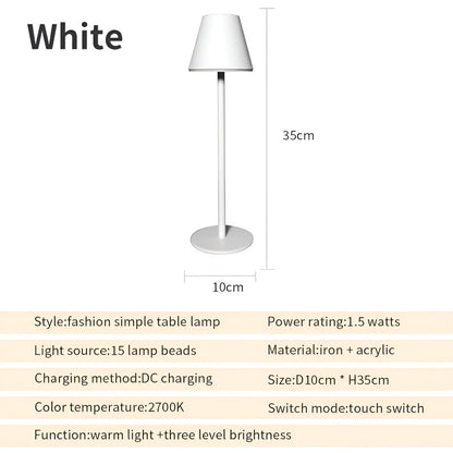 RoyaleGlow Modern LED Table Lamp with Touch Switch & USB Port for Ultimate Convenience - Black