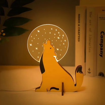 Royallure Wildlife Lamp - Stylish Acrylic Animal LED Night Light for Kids - Sirius