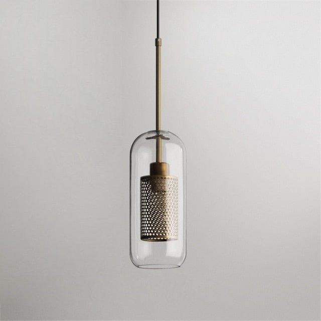 Honeycomb Glass & Metal Pendant Light 14