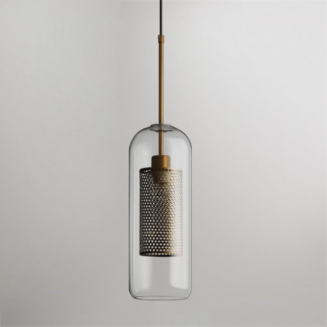 Honeycomb Glass & Metal Pendant Light 16
