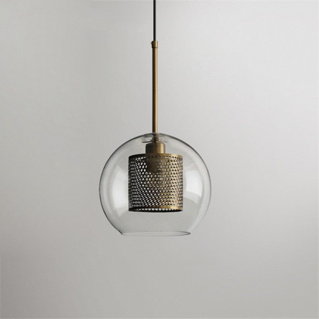 Honeycomb Glass & Metal Pendant Light 20