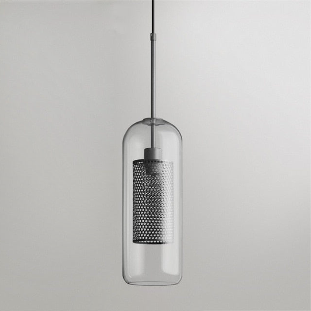 Honeycomb Glass & Metal Pendant Light 22