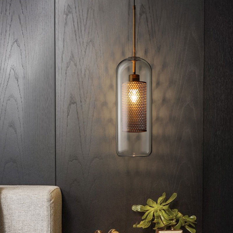 Honeycomb Glass & Metal Pendant Light 5