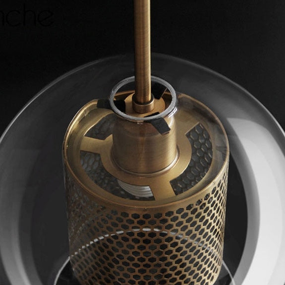 Honeycomb Glass & Metal Pendant Light 7