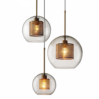 Honeycomb Glass & Metal Pendant Light 8