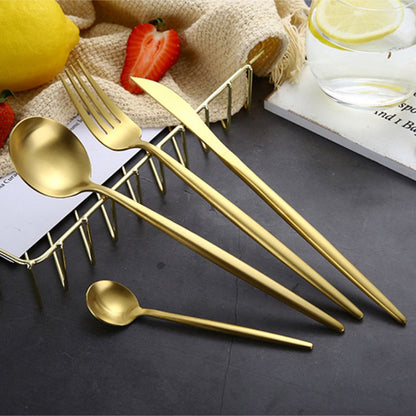 RoyaleGlow Arya Gold Cutlery Set 24 Pieces Elegant Design