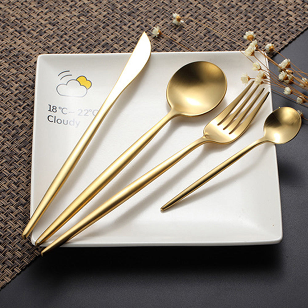RoyaleGlow Arya Gold Cutlery Set 24 Pieces Elegant Design