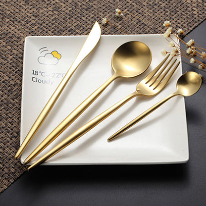 RoyaleGlow Arya Gold Cutlery Set 24 Pieces Elegant Design