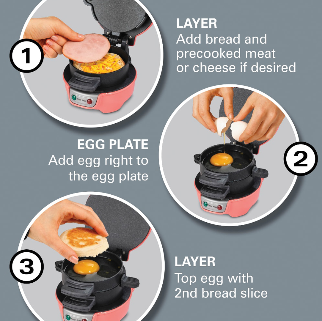 RoyaleGlow Breakfast Sandwich Maker for Easy Meals