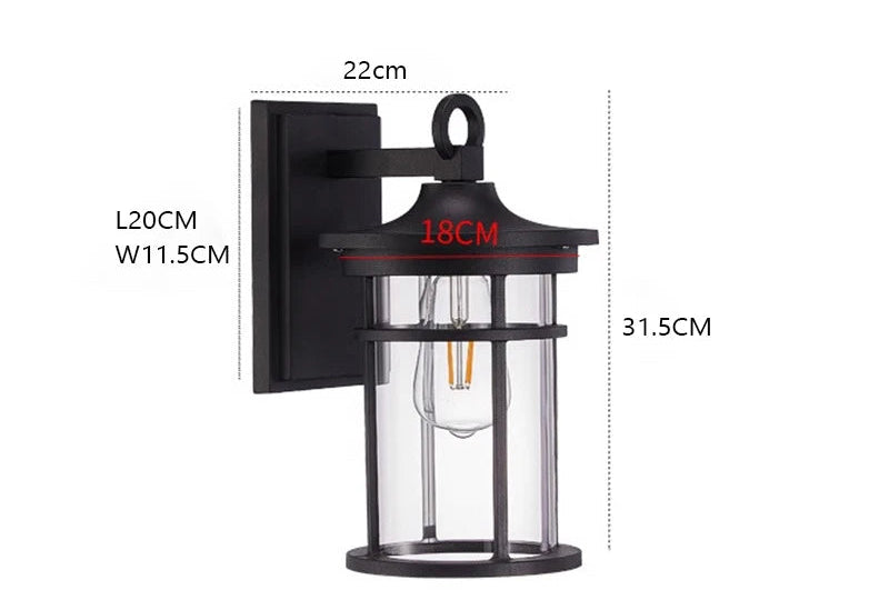 IP55 Outdoor waterproof clear glass shade lamp 7