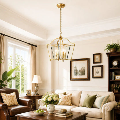 Imrie American Vintage Style Iron Frame Glass Pendant Light 1