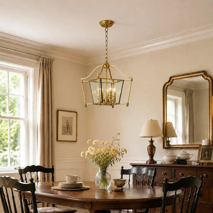 Imrie American Vintage Style Iron Frame Glass Pendant Light 3