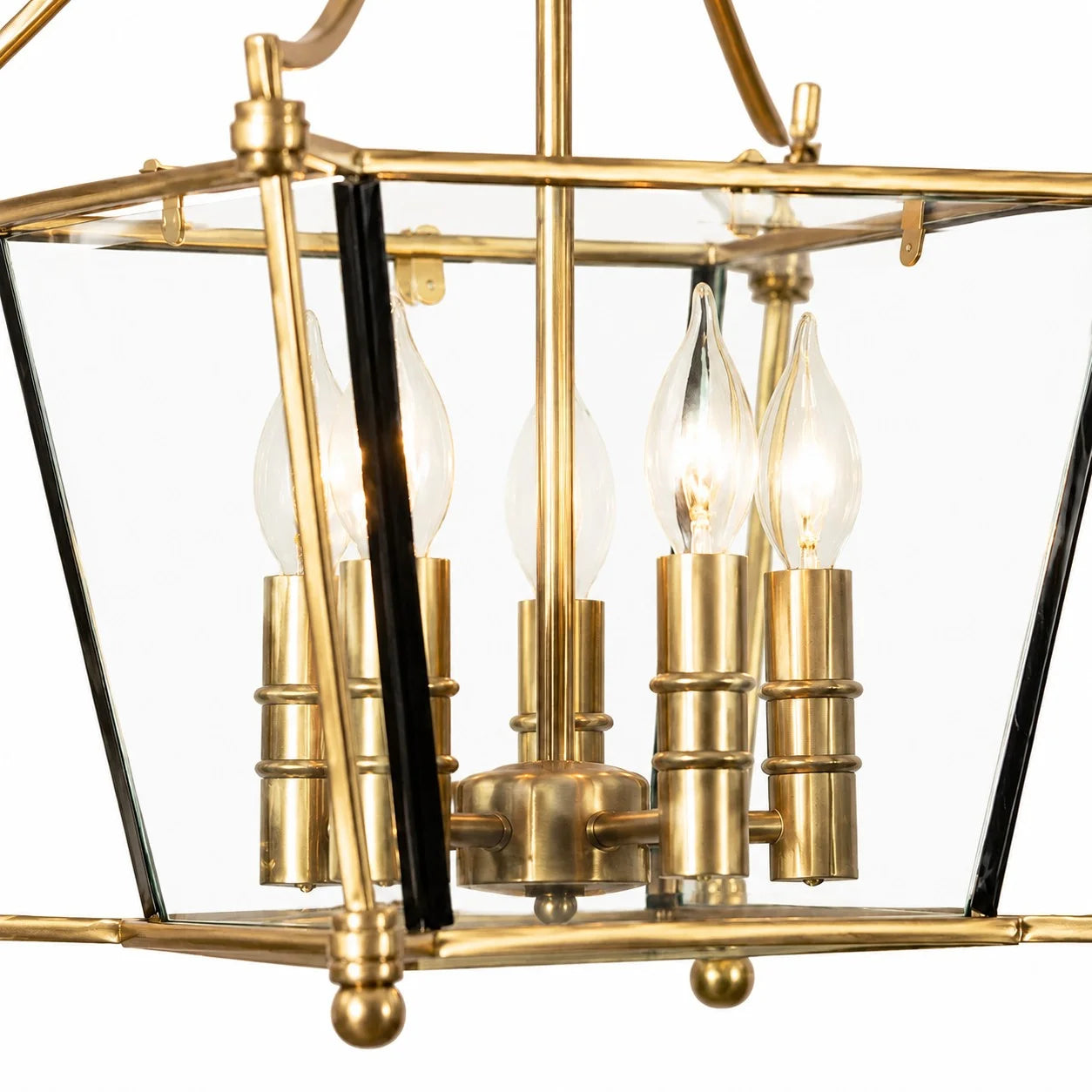 Imrie American Vintage Style Iron Frame Glass Pendant Light 8