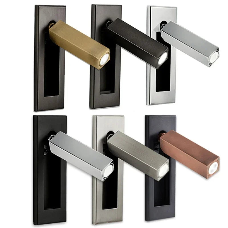 Indoor LED Wall Light Nordic Spot Lights For Bedroom Beside Living Room Hotel Modern Rotation Folding Headboard Reading Lights 2