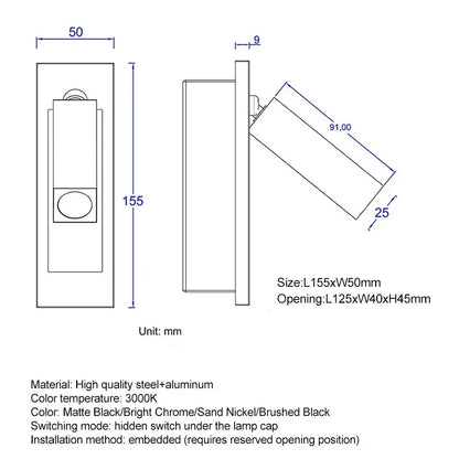 Indoor LED Wall Light Nordic Spot Lights For Bedroom Beside Living Room Hotel Modern Rotation Folding Headboard Reading Lights 4