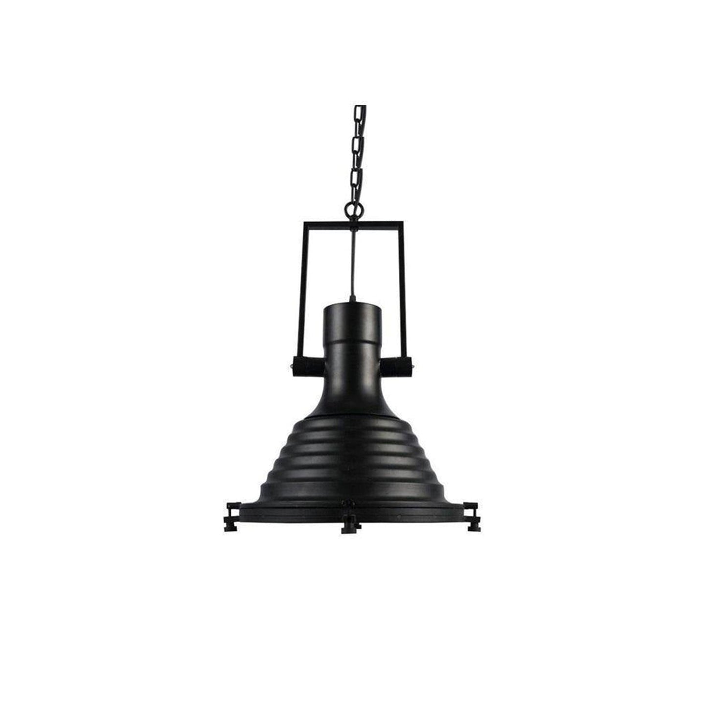 LuxRoyale Industrial Farmhouse Pendant Light - Polished Chrome Metal Dome Shade