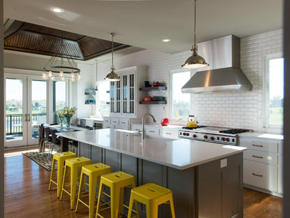 LuxRoyale Industrial Farmhouse Pendant Light - Polished Chrome Metal Dome Shade