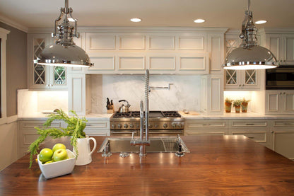 LuxRoyale Industrial Farmhouse Pendant Light - Polished Chrome Metal Dome Shade