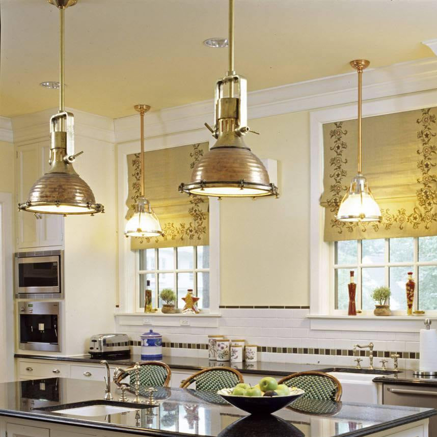 LuxRoyale Industrial Farmhouse Pendant Light - Polished Chrome Metal Dome Shade
