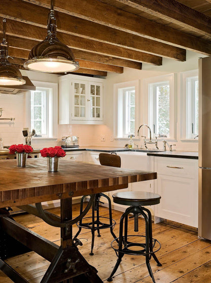 LuxRoyale Industrial Farmhouse Pendant Light - Polished Chrome Metal Dome Shade
