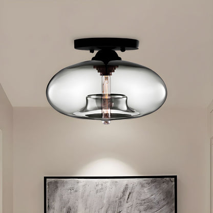 Industrial Oval Glass Shade Ceiling Light | Avelora 1