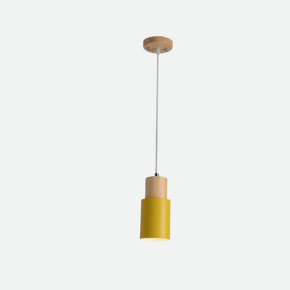 Ingrid Wood & Metal Cylinder Pendant Light 11