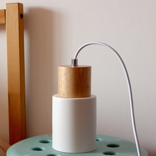 Ingrid Wood & Metal Cylinder Pendant Light 6