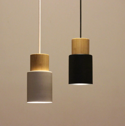 Ingrid Wood & Metal Cylinder Pendant Light 7