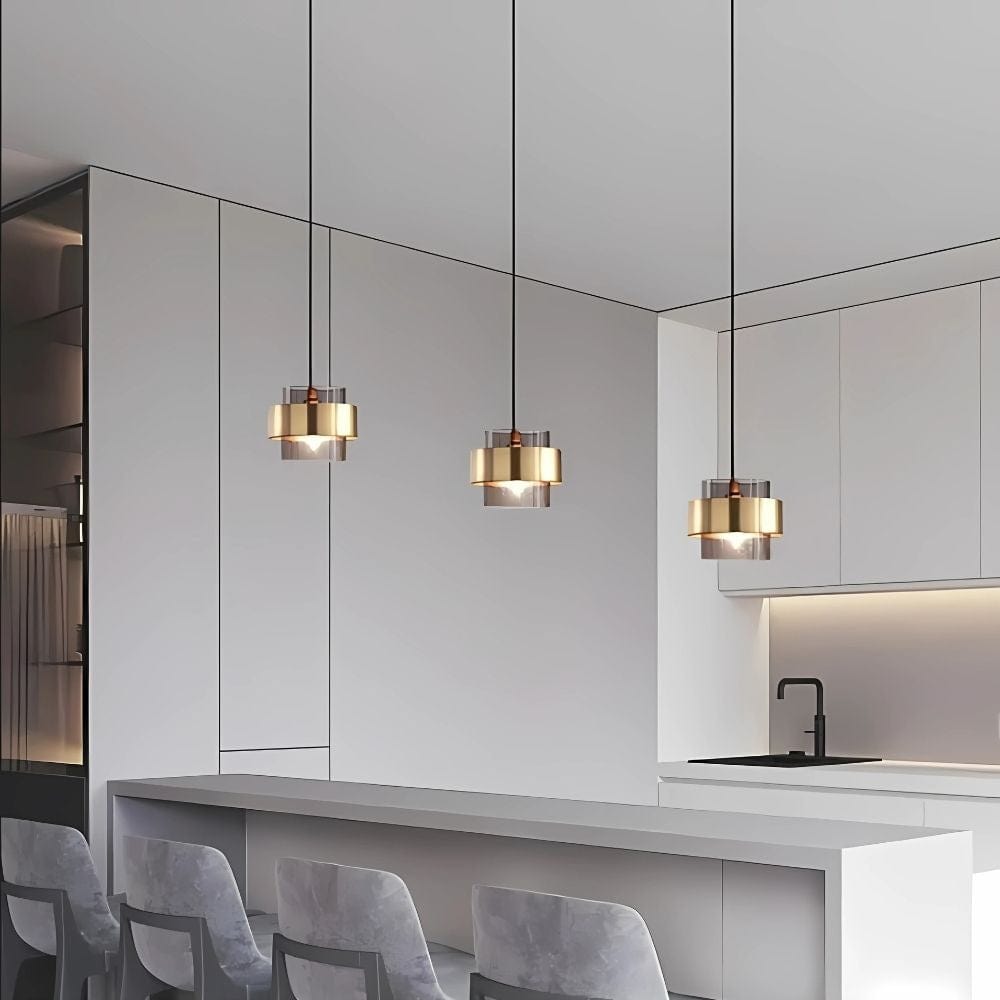 Iris Gold Glass Pendant Light 1