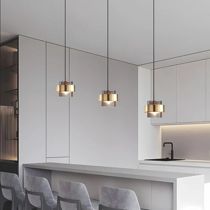 Iris Gold Glass Pendant Light 1