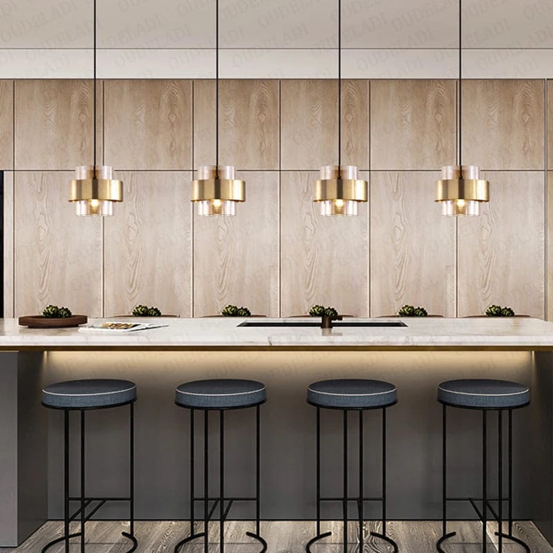 Iris Gold Glass Pendant Light 4