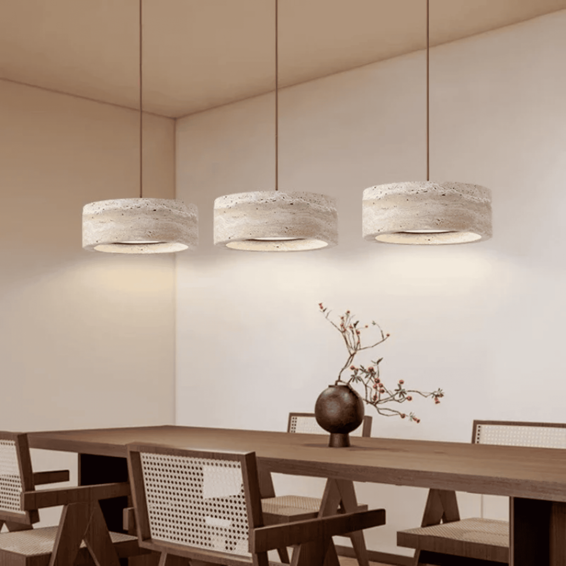 Ithaca Travertine LED Pendant Light 7