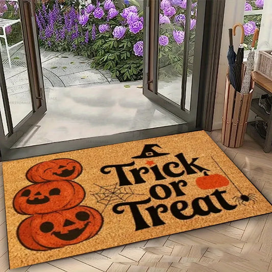 Jack-o'-lantern Halloween Doormat Door Mat Welcome Mat Funny Door There's Horrors This House Living Room Bedroom Home Decoration 0