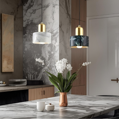 LuxRoyale Marble Pendant Light-Modern Hanging Lamp for Dining Room Kitchen Island
