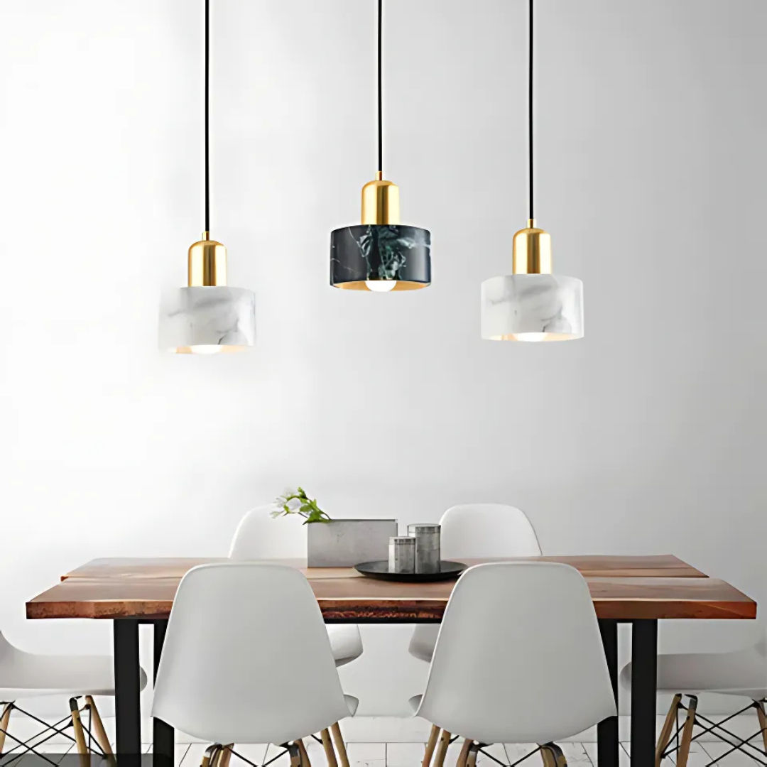 LuxRoyale Marble Pendant Light-Modern Hanging Lamp for Dining Room Kitchen Island