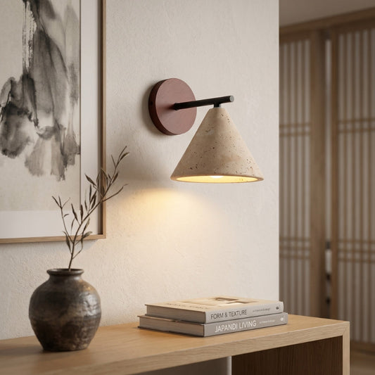 Japandi Natural Stone Wall Sconce 1