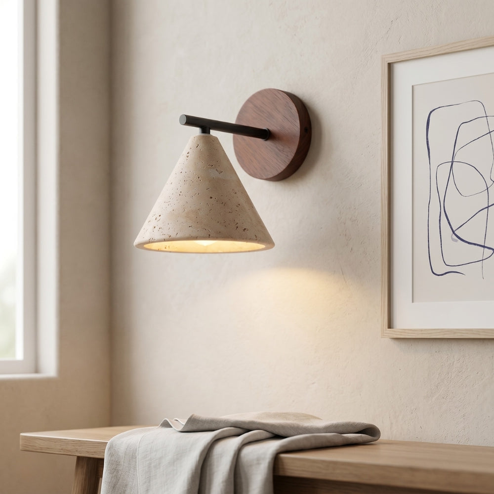 Japandi Natural Stone Wall Sconce 3